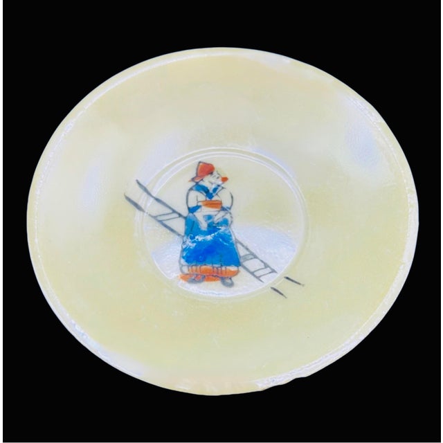 1940s Vintage Japan Childrens Mini Lusterware Tea Set Dutch Boy Girl Pearlescent Toy For Sale - Image 5 of 12