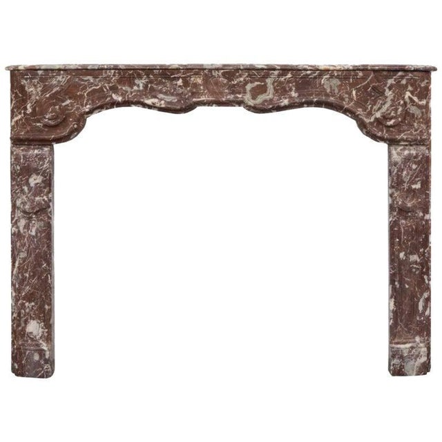 18th Century Louis XVI Hand-Carved Rouge Marble Fireplace Surround For Sale - Image 6 of 6