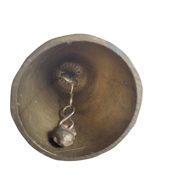 Brass Antique Bronze Brass Maiden Victorian Lady Bell England Figural Tea Bell For Sale - Image 8 of 9