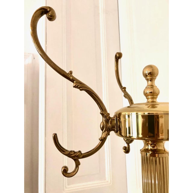 1950s Hollywood Regency Brass Coat and Hat Rack, 1950s For Sale - Image 5 of 15