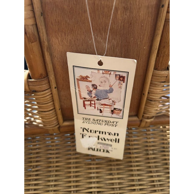 1970s 1970s Palecek Norman Rockwell Magazine Bamboo and Wicker Basket For Sale - Image 5 of 5