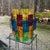 1960s Mid Century 5 Tier Lucite Panel Light Swag Multicolor Hanging Lamp Chandelier 1960’s For Sale - Image 5 of 13
