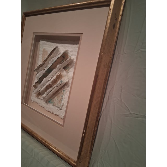 Vtg. Elaine Rose Postmodern Abstact Torn Paper Art For Sale - Image 11 of 16