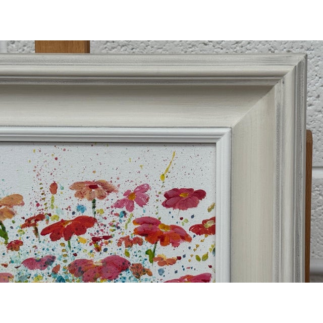 Angela Wakefield Colourful Abstract Flowers on White Background by Contemporary British Artist 2021 For Sale - Image 4 of 14
