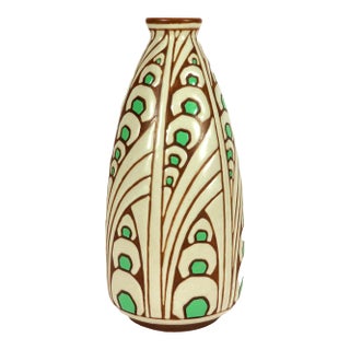 Charles Catteau for Boch Frères Keramis Art Deco Stoneware Vase, Décor d.1005 Circa 1925 For Sale