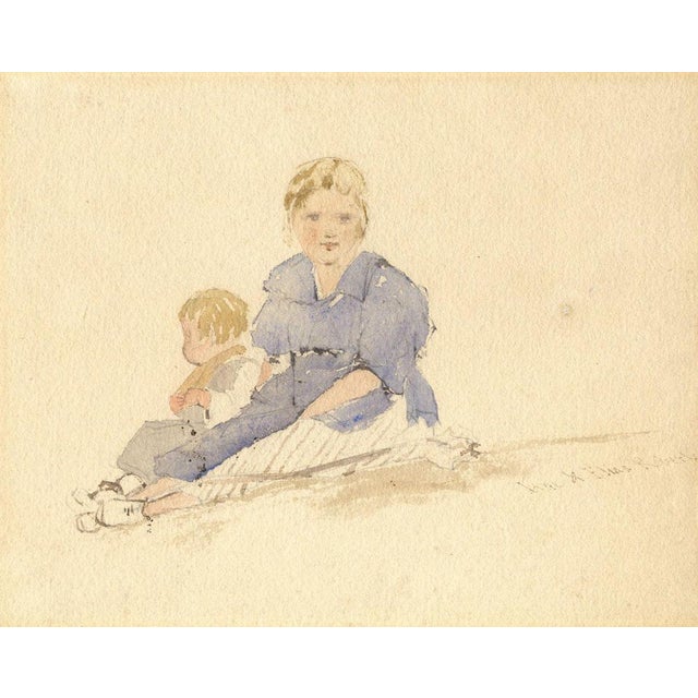 An original mid-19th-century watercolour painting, william evans of bristol aows, jane & elias roberts.this touching...