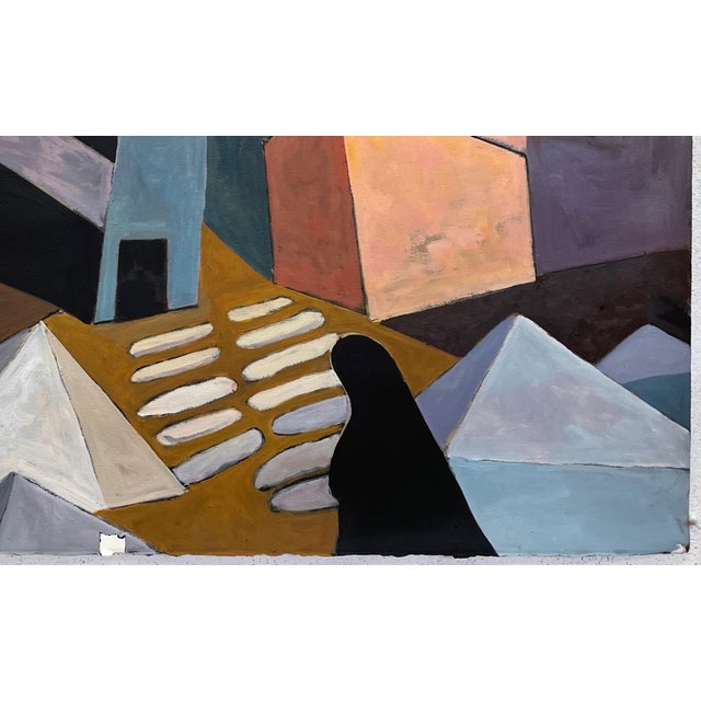 “Cityscape #4” Abstract Oil Painting by Mary Alice Copp - For Sale - Image 4 of 5