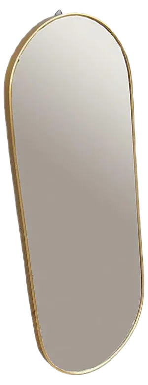 Italian Aluminum Golden Mirror, 1950s
