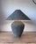An exceptionally striking large-scale table lamp constructed from corrugated cardboard/paper-based material, with a...