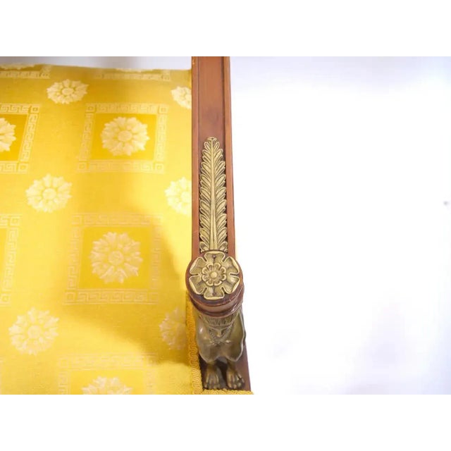 Yellow 19th Century Empire Style Gilt Bronze Mounted Settee / Sofa For Sale - Image 8 of 13