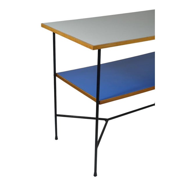 Mid-Century Modern Italian Blue Formica Table by Giulio Zappa, 1950 For Sale - Image 11 of 12