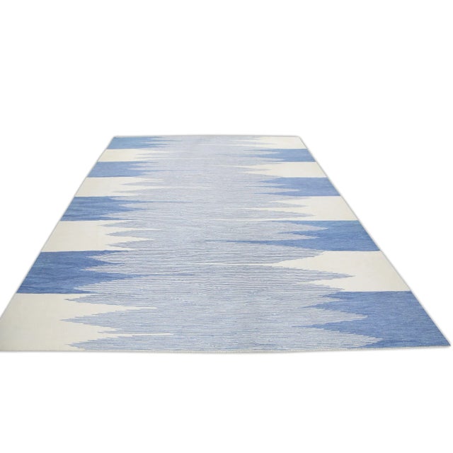 Early 21st Century Handmade Modern Kilim Rug 9'2 X 12'2 For Sale In Houston - Image 6 of 7