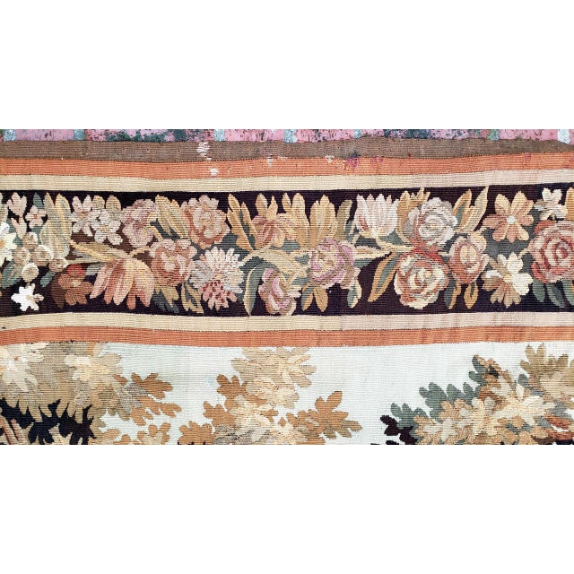 Important Antique Continental Tapestry Panel – Cranes, Birds & Landscape For Sale - Image 11 of 12