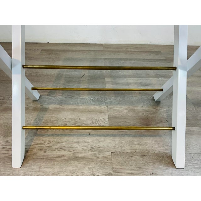 Made Goods Made Goods Modern Aged Saddle Leather Luggage Rack For Sale - Image 4 of 4