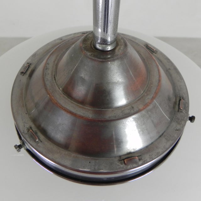 Art Deco Pendant Lamp with White Shade, 1930s For Sale - Image 6 of 13