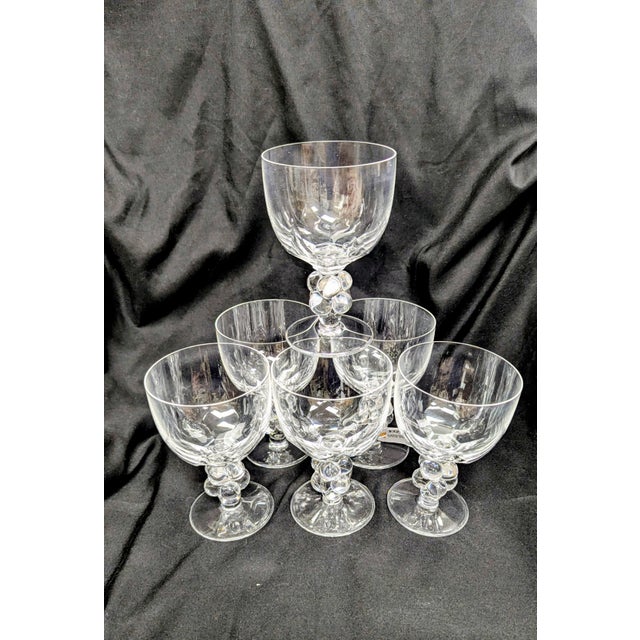 Art Nouveau 1960s Lalique Clos Vougeot Wine Glasses - Set of 6 For Sale - Image 3 of 6