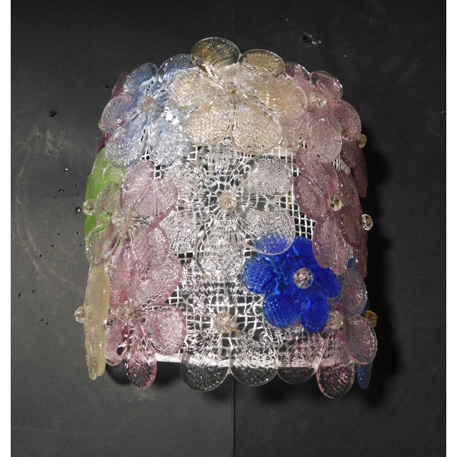 Italian 1960s Multicolor Millefiori Sconce Attributed to Barovier e Toso For Sale - Image 3 of 8