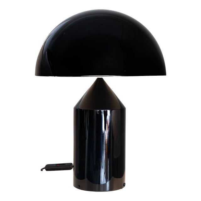 Black Atollo Table Lamp by Vico Magistretti for Oluce, 1979 For Sale