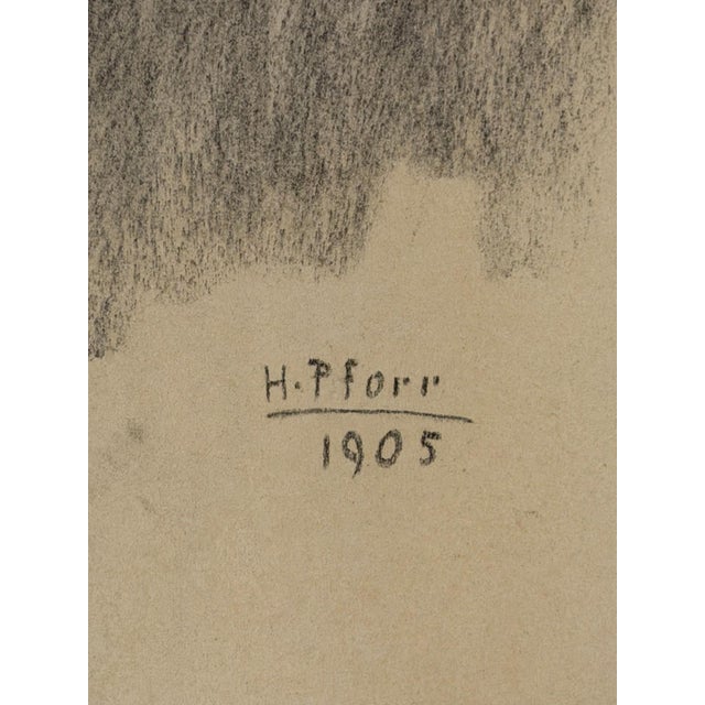 Heinrich Pforr, Midday Nap Sleeping Boy on Chair, 1905, Charcoal on Paper For Sale - Image 11 of 12