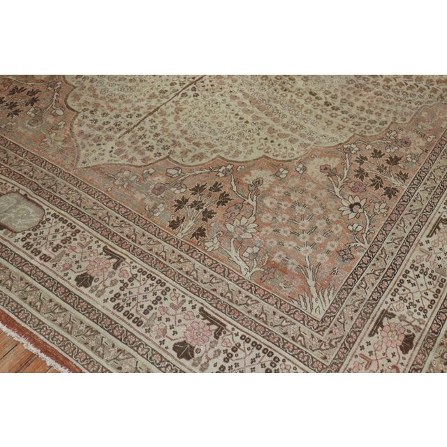 Late 19th Century Observational Antique Persian Tabriz Room Size Rug For Sale - Image 5 of 6