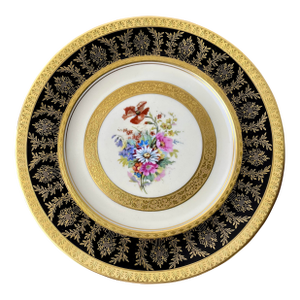 Vintage Royal Bavarian Hutschenreuther Hand Painted Floral Plates Selb