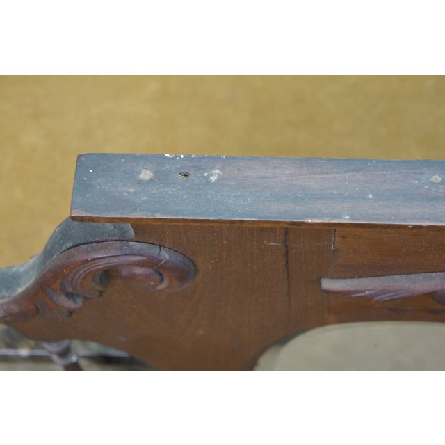 Antique Victorian Walnut Acanthus Fretwork Dresser Vanity Mantel Mirror 45" For Sale - Image 13 of 16