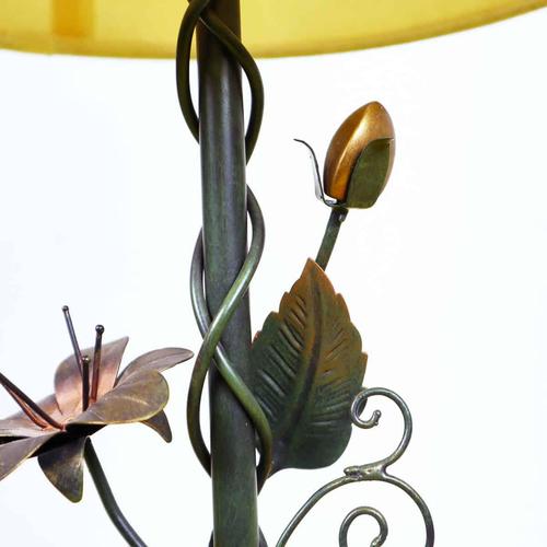 Vintage Metal Floral Table Lamp For Sale - Image 4 of 13