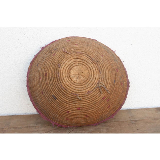 Textile 24"Dm Antique Harvest Coiled Basket For Sale - Image 7 of 8