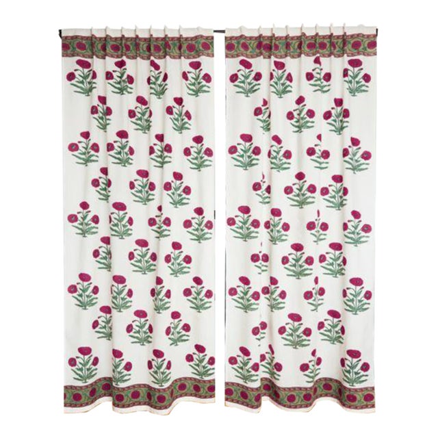 Poppy 45" X 96" Magenta Curtain For Sale