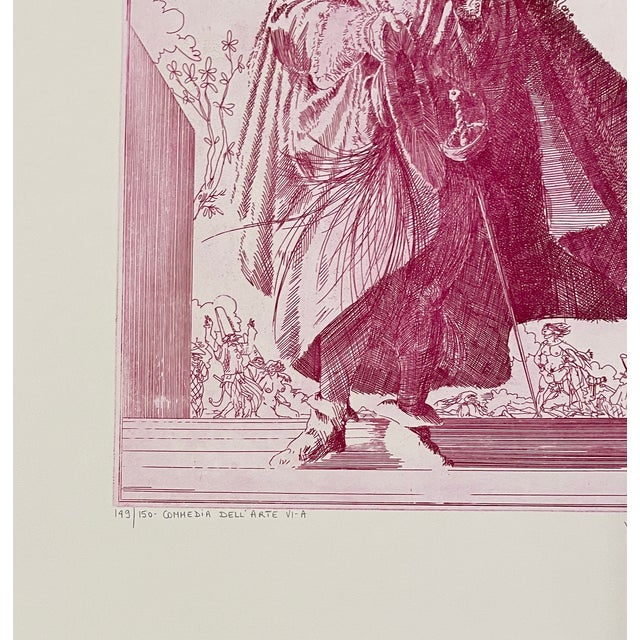 Figurative Joseph Pecsenke Pantalone Commedia Dell'Arte Etching For Sale - Image 3 of 4