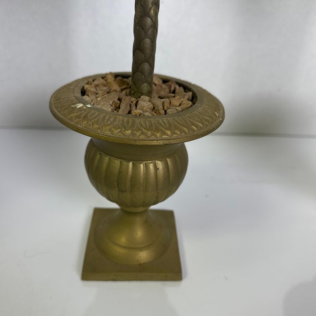 Hollywood Regency Pair of Vintage Palm Tree Candle Holders For Sale - Image 3 of 11