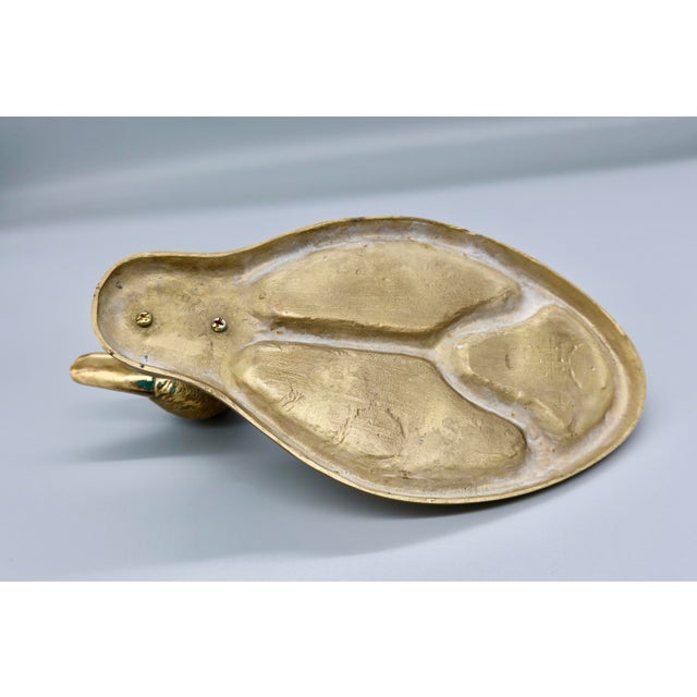 Brass Vintage Brass Mallard Duck Valet Tray — Figural Desk Accessory For Sale - Image 8 of 9