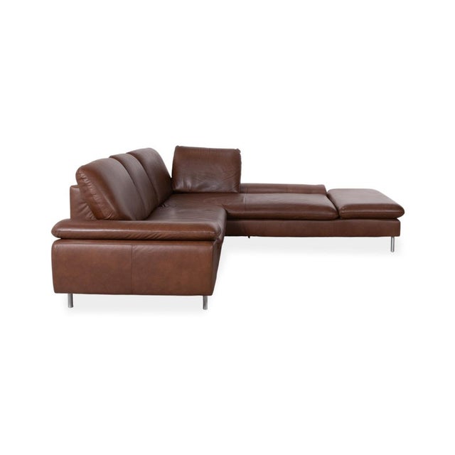 Loop Leather Corner Sofa in Brown with Manual Function by Willi Schillig For Sale - Image 13 of 17