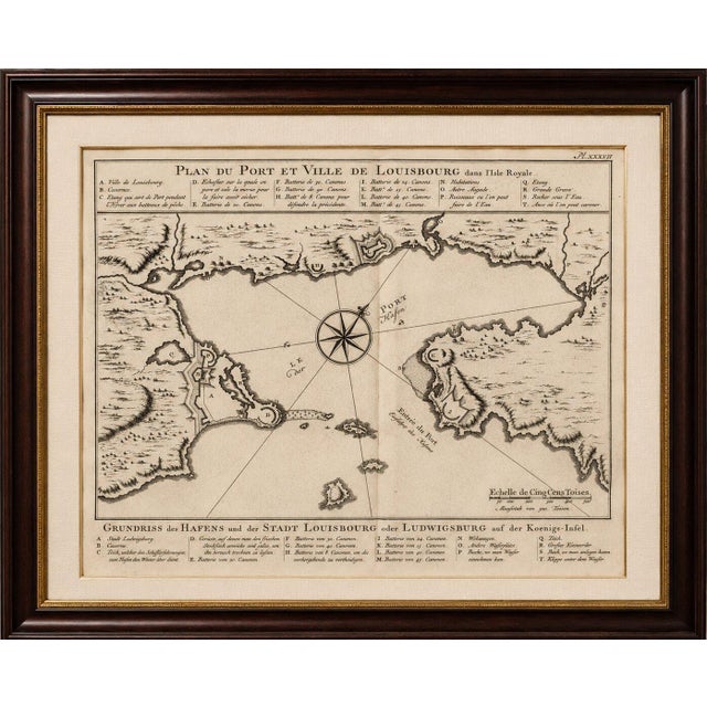 Title: Plan of Louisbourg Harbor and Fortress, Cape Breton Island, Original 1756 : An original eighteenth-century copper...