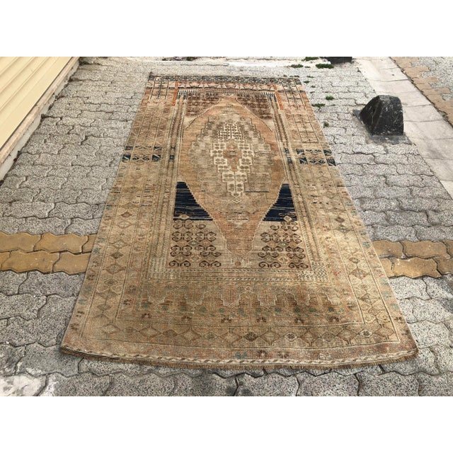 Oushak Handmade Floor Vintage Wool Rug For Sale - Image 11 of 11