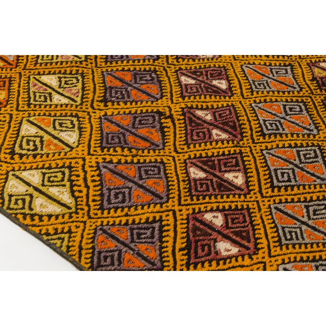 Textile Handwoven Apricot Colour Vintage Kilim Runner For Sale - Image 7 of 10