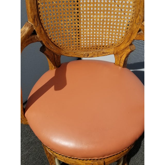 Pair Vintage French Country Orange Coral Leather Cane ... (640 x 640 Pixel)