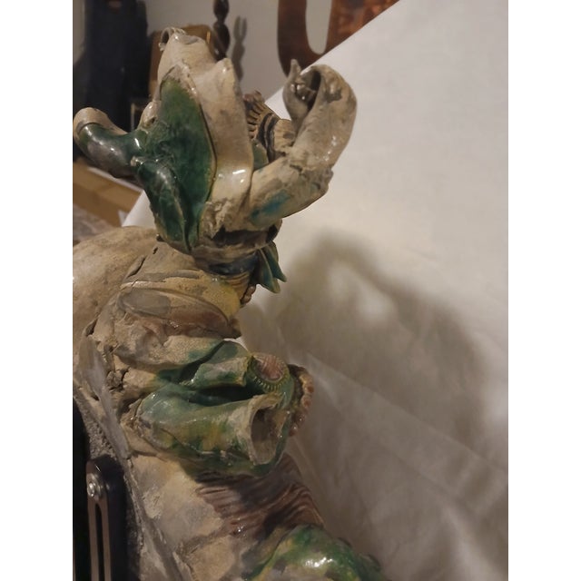 Antique Chinese Polychrome Glazed Ceramic or Terracotta Roof Tile Figure For Sale - Image 9 of 10
