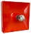 Minimalist Pop Art Red Orange Metal Wall Light from Sölken Lights, Germany, 1970s For Sale