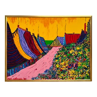 1986 Van Johnson “Van’s Road” Original Acrylic Painting, Arles, France For Sale