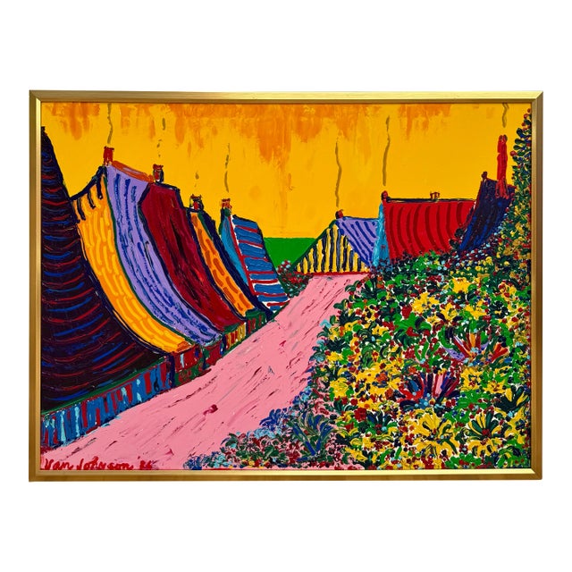 1986 Van Johnson “Van’s Road” Original Acrylic Painting, Arles, France For Sale