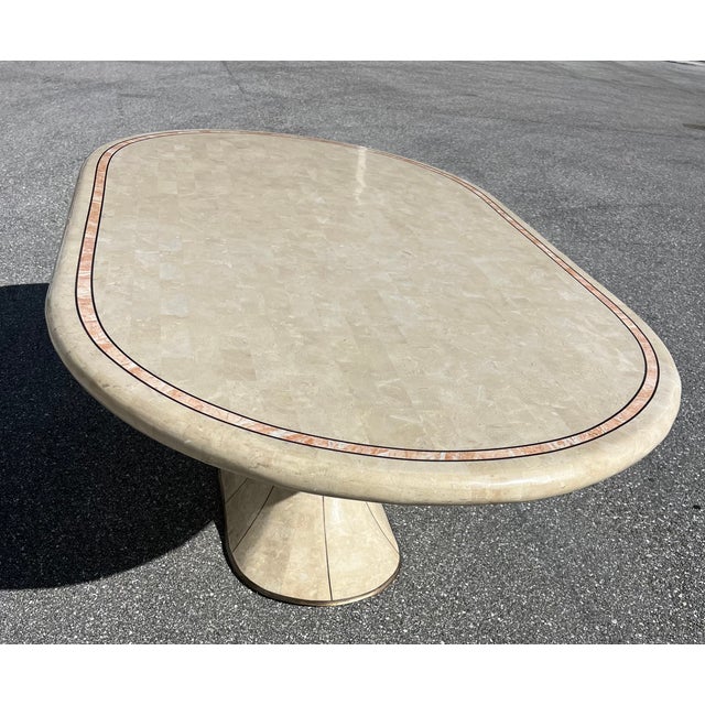 Maitland - Smith 1980s Tessellated Stone & Brass Dining Table Manor of Maitland Smith For Sale - Image 4 of 12