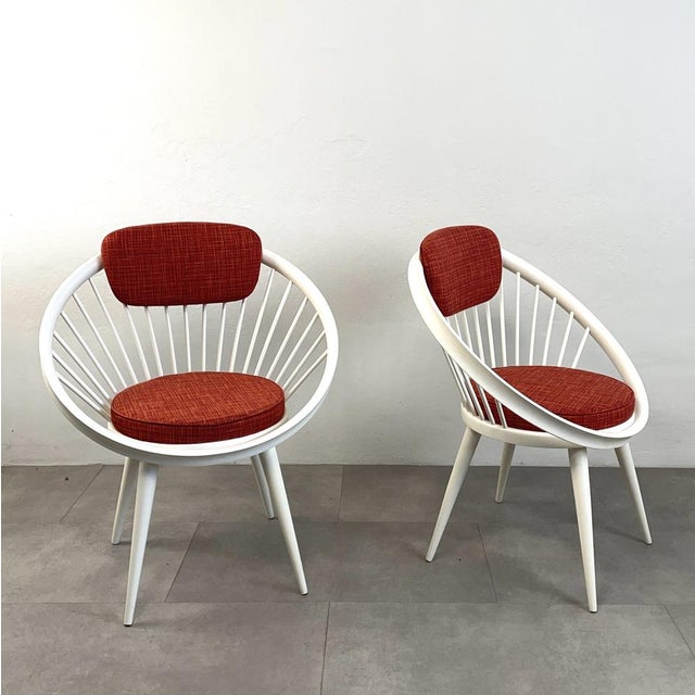 Mid-Century Modern Set of Swedish Circle Armchairs attributed Yngve Ekstrom, 1960s For Sale - Image 3 of 15