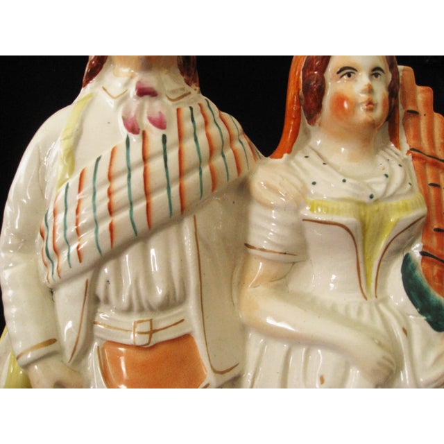 Ceramic Antique Staffordshire Highlander 15" Flatback Figure - c.1875 - England For Sale - Image 7 of 13