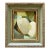 Contemporary Abstract Oil Painting in Vintage Greige Painted Frame For Sale