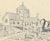 1943 drawing of a church and graveyard by William E. Wood, a Devon artist in England. Unsigned. Combined shipping...