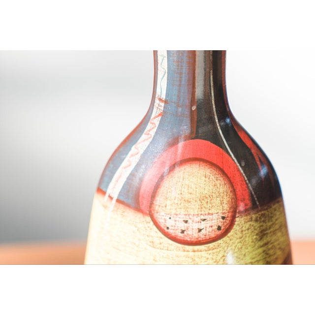 Vintage Hand-Painted Terracotta Vases, 1970s, Set of 2 For Sale - Image 5 of 10