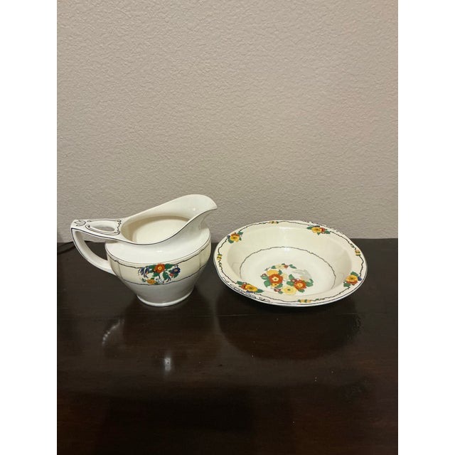 Grindley Antique w.h. Grindley & Co. “Chelsea Ivory” English Ironstone Gravy Boat & Underplate For Sale - Image 4 of 12