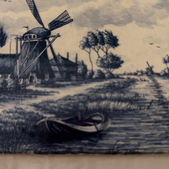 1950s Vintage Dutch Delft Plate For Sale - Image 5 of 11