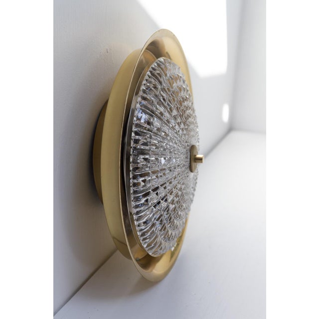 Gold Orrefors Brass Wall Lamp by Fagerlund for Lyfa, 1960s For Sale - Image 8 of 18